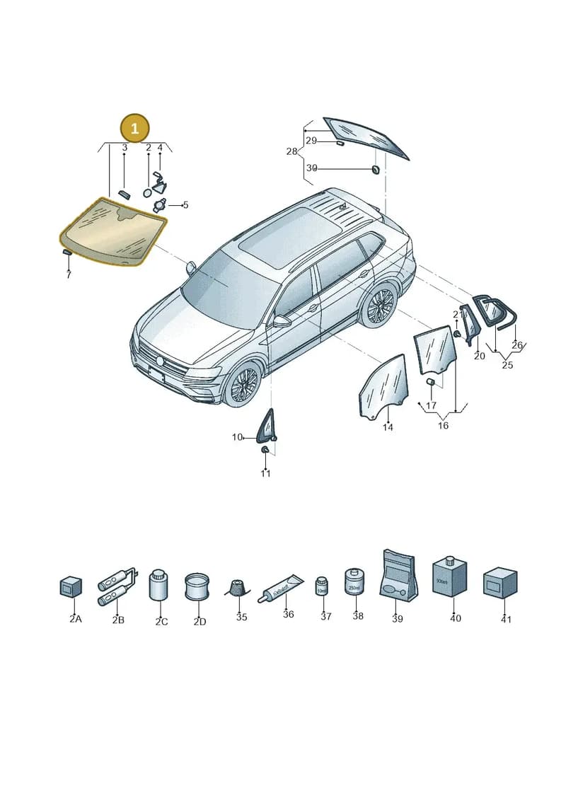 5NN845011BGNVB — Volkswagen Tiguan (2017-) diagram 833845000, position 1