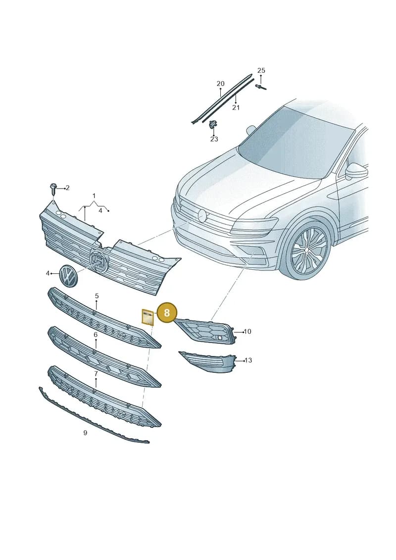 5NN853101J041 — Volkswagen Tiguan (2017-) diagram 884853000, position 8