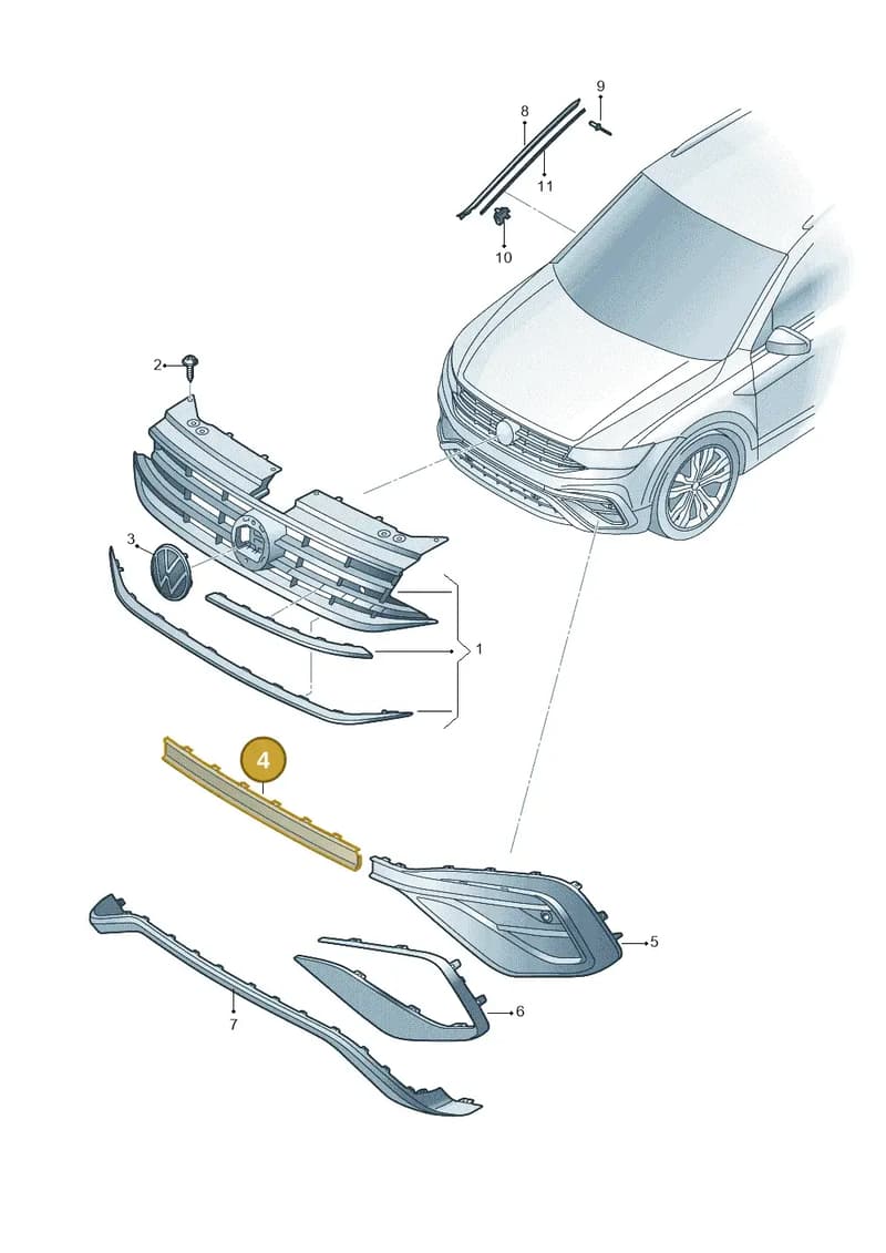 5NN853665M041 — Volkswagen Tiguan (2017-) diagram 833853001, position 4