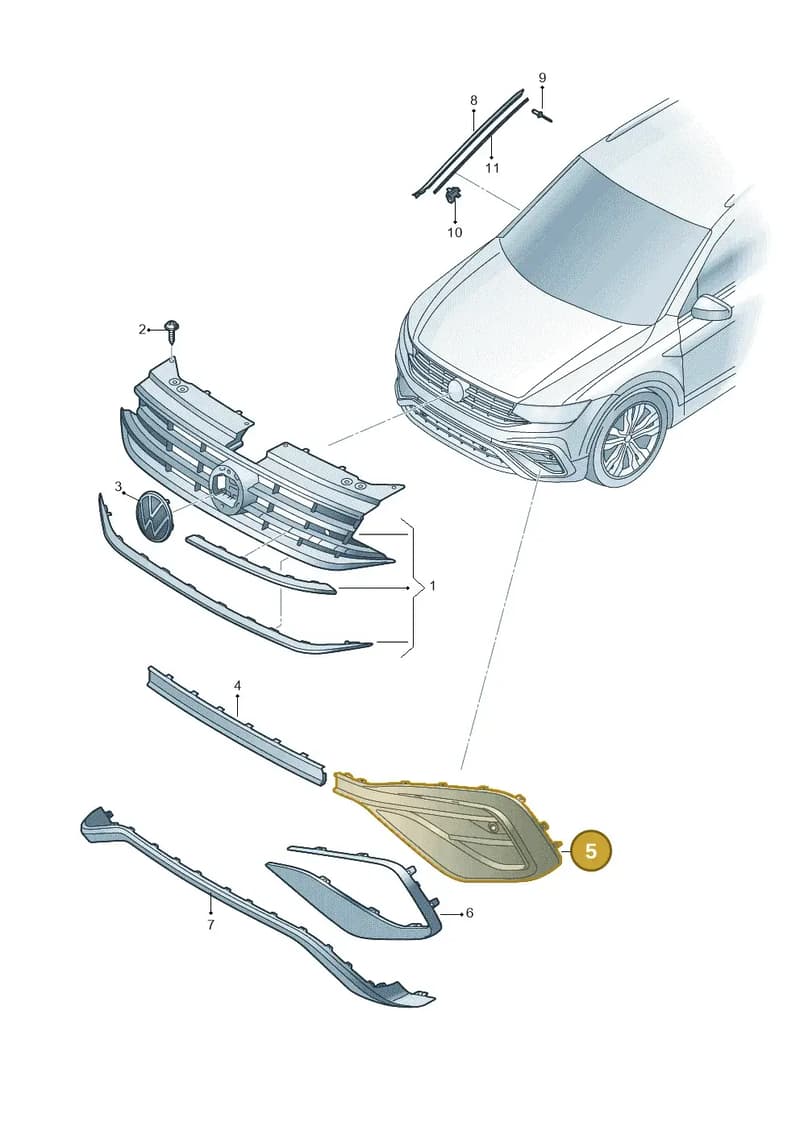5NN854661J041 — Volkswagen Tiguan (2017-) diagram 833853001, position 5