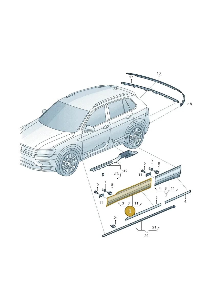 5NN854940AGRU — Volkswagen Tiguan 2.0 4Motion (2017-2024) diagram 884853100, position 1