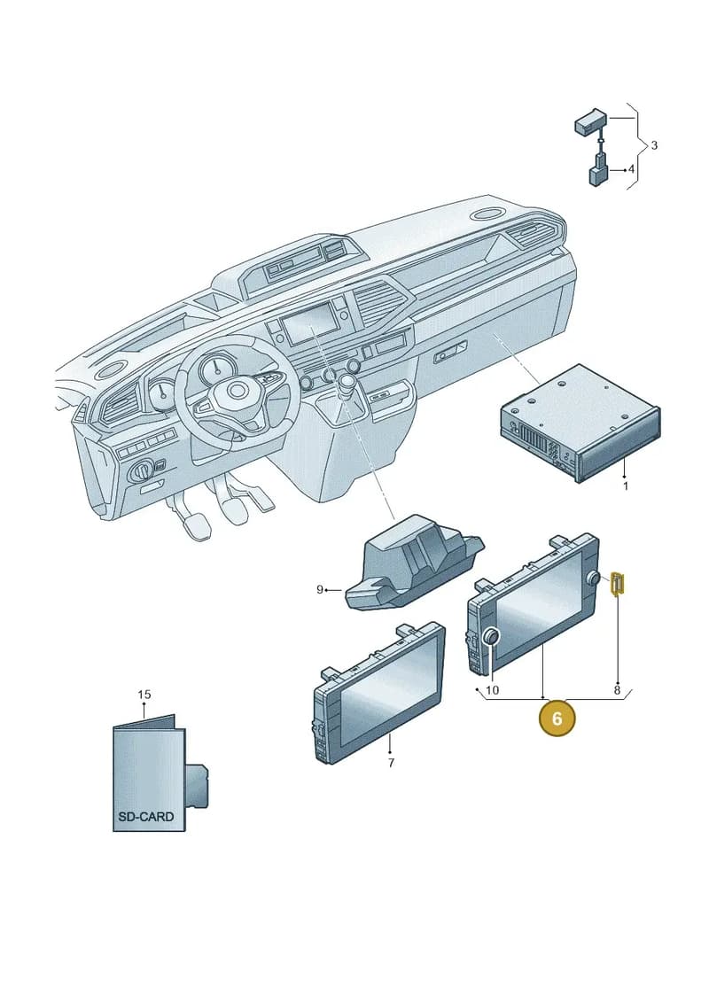 5NN919605C — Volkswagen Transporter Multivan (2019-2024) diagram 7em035005, position 6