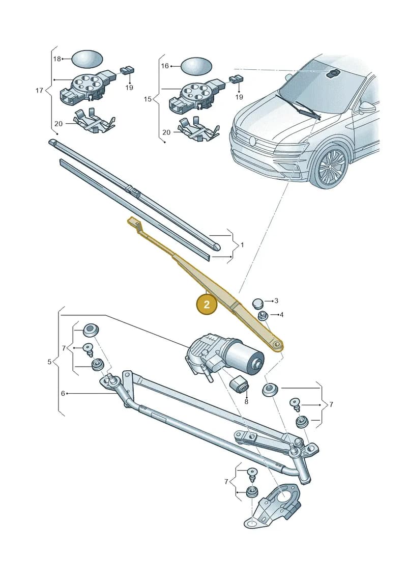 5NN955409A03C — Volkswagen Tiguan (2017-) diagram 884955000, position 2
