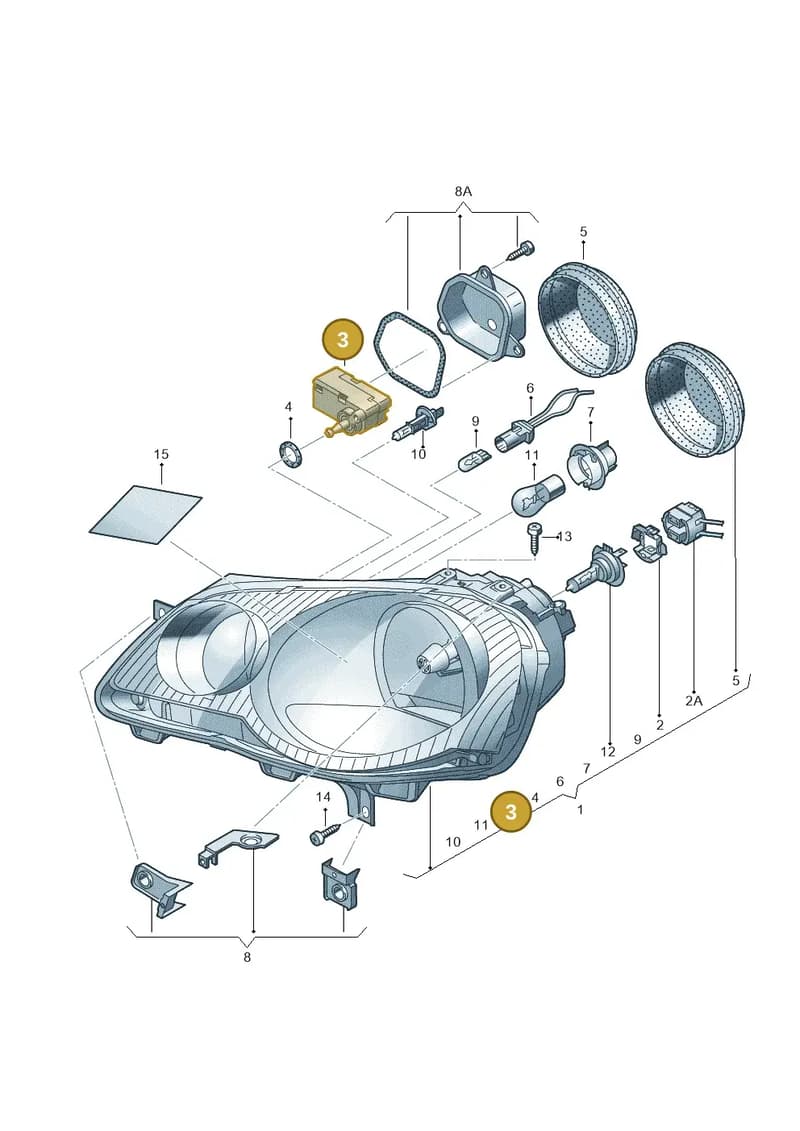 5P0941295 — Volkswagen Polo (2008-2009) diagram 461941000, position 3