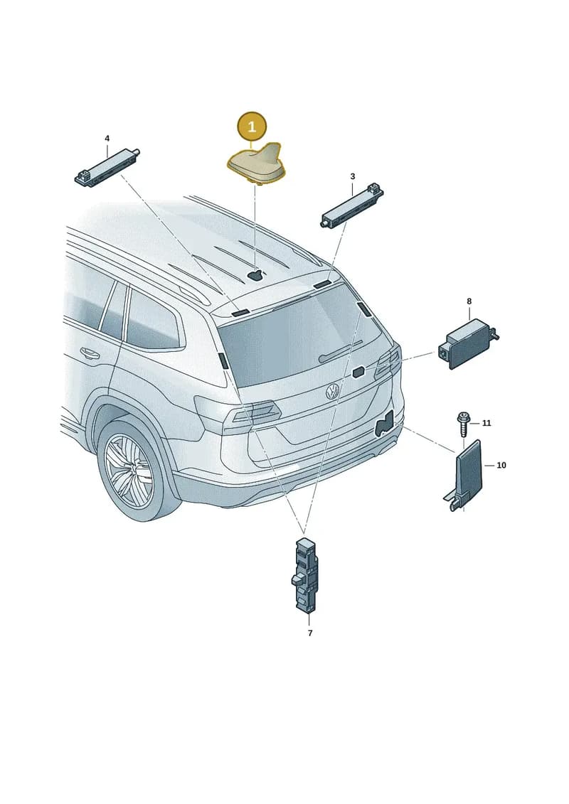 5Q0035507AJ5FQ — Volkswagen Atlas Cross Sport (2019-2023) diagram 3cm035020, position 1