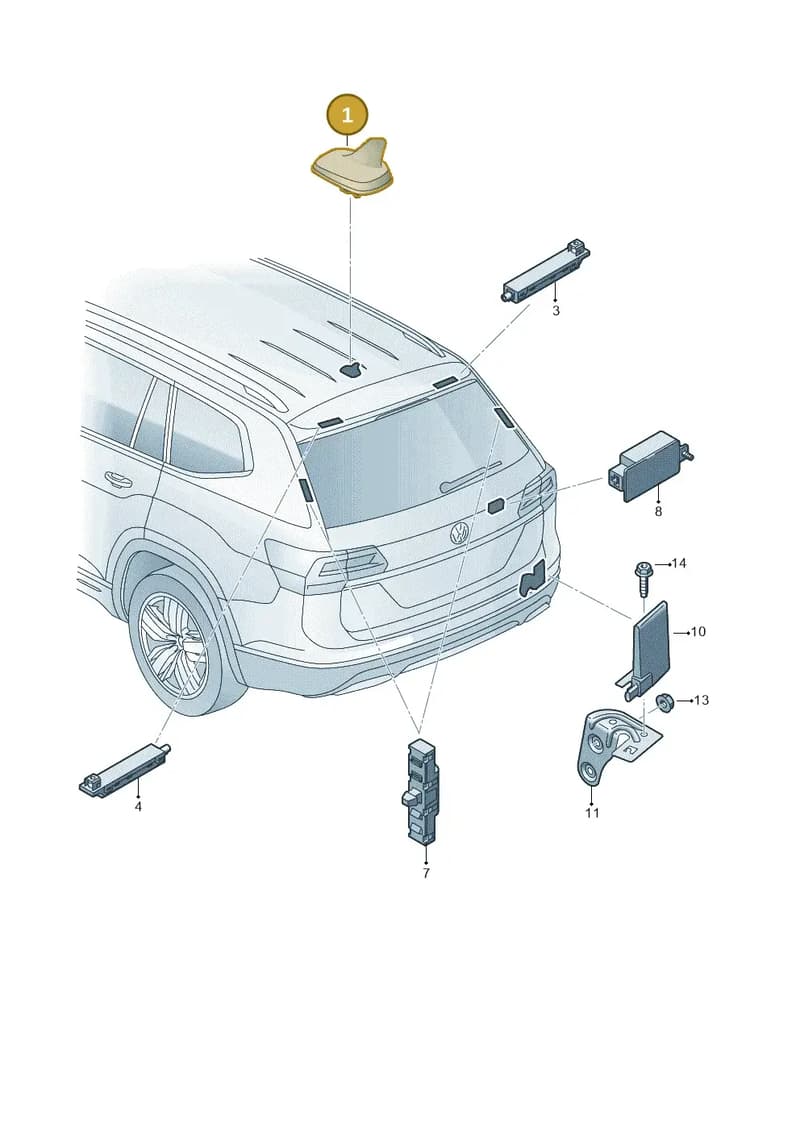 5Q0035507AJ5FQ — Volkswagen Atlas (2016-2023) diagram 829035100, position 1