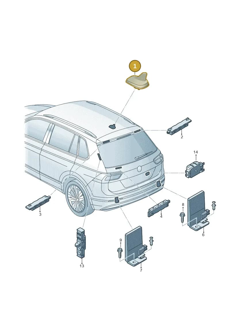 5Q0035507AJ5FQ — Volkswagen Tiguan (2017-) diagram 884035100, position 1
