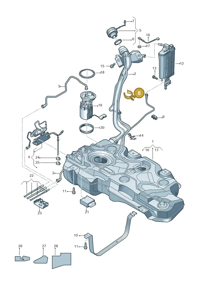 5Q0201250N — Skoda Octavia (2019-2022) diagram 585201060, position 8