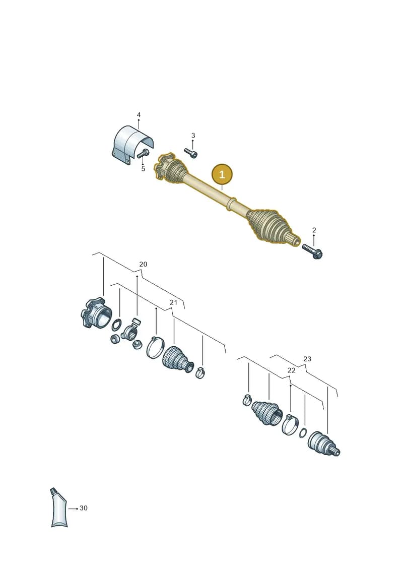 5Q0407272ET — Audi Q2 (2016-2025) diagram 5h0407030, position 1