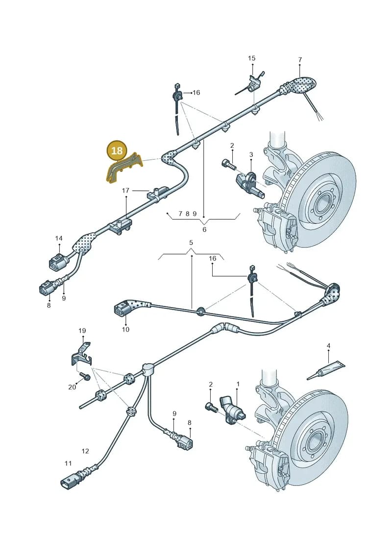 5Q0615131 — Volkswagen Golf Sportsvan 1.6 (2014-2020) diagram 780927000, position 18