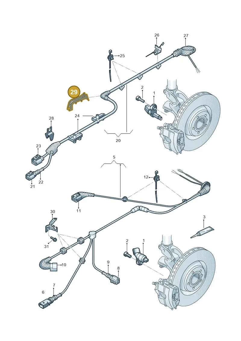 5Q0615131 — Volkswagen Golf 2.0 (2016-2020) diagram 827927000, position 29