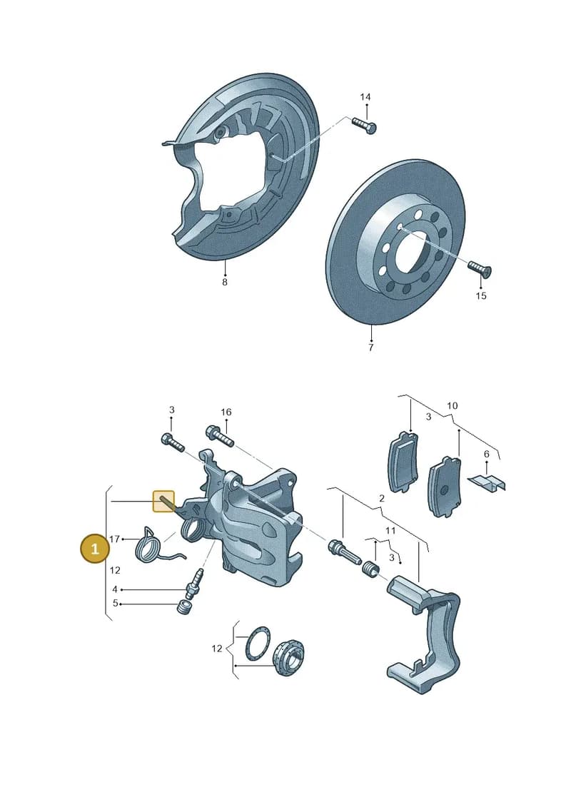 5Q0615424B — Skoda Octavia (2017-2020) diagram 409615600, position 1