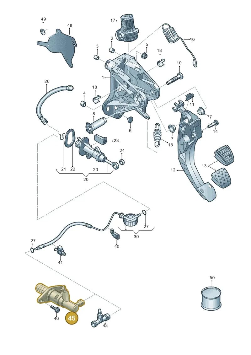 5Q0721261P — Volkswagen T-Roc Cabriolet (2019-2025) diagram 813721250, position 45