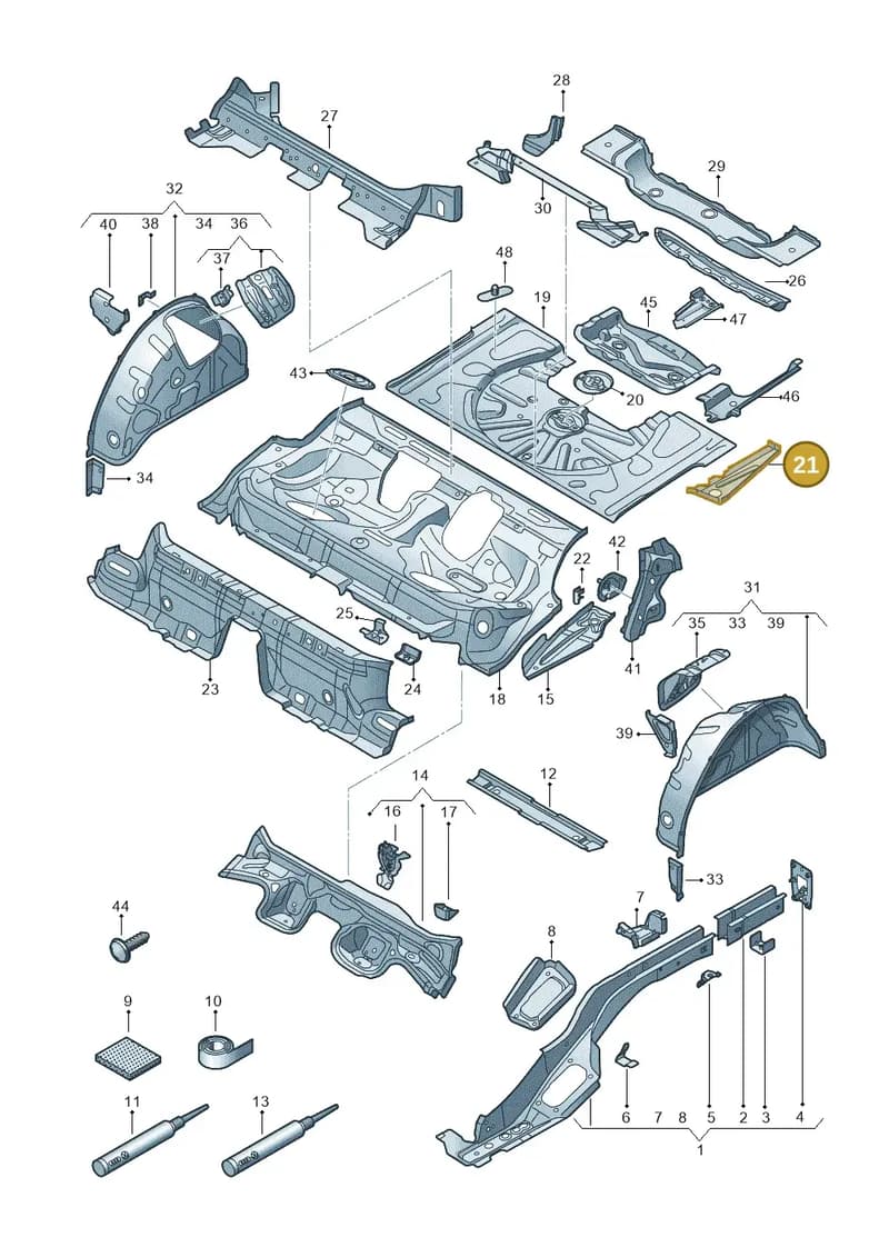 5Q0802092D — Audi RS3 Limousine (2017-2020) diagram 853803110, position 21