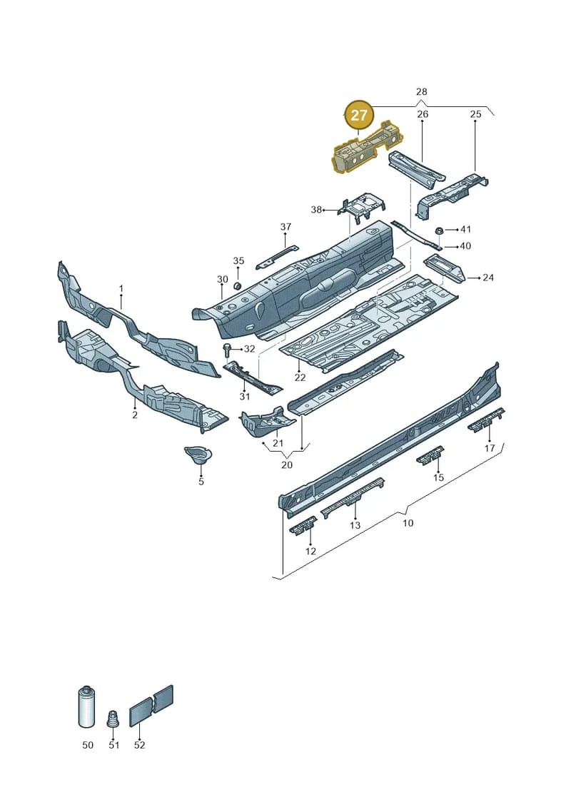 5Q0802381C — Volkswagen T-Roc (2017-2025) diagram 827803015, position 27