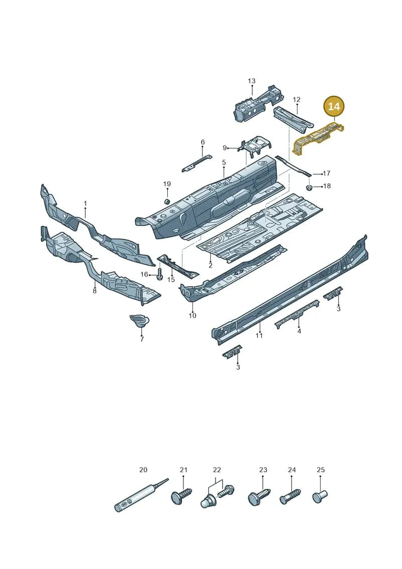 5Q0802570D — Audi Q2 (2016-2025) diagram 803803050, position 14
