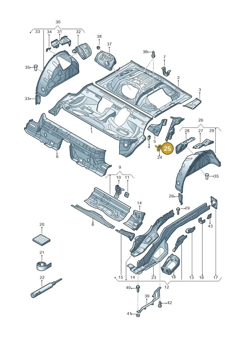 5Q0802951Q — Audi A3 Sportback (2016-2020) diagram 745803120, position 25