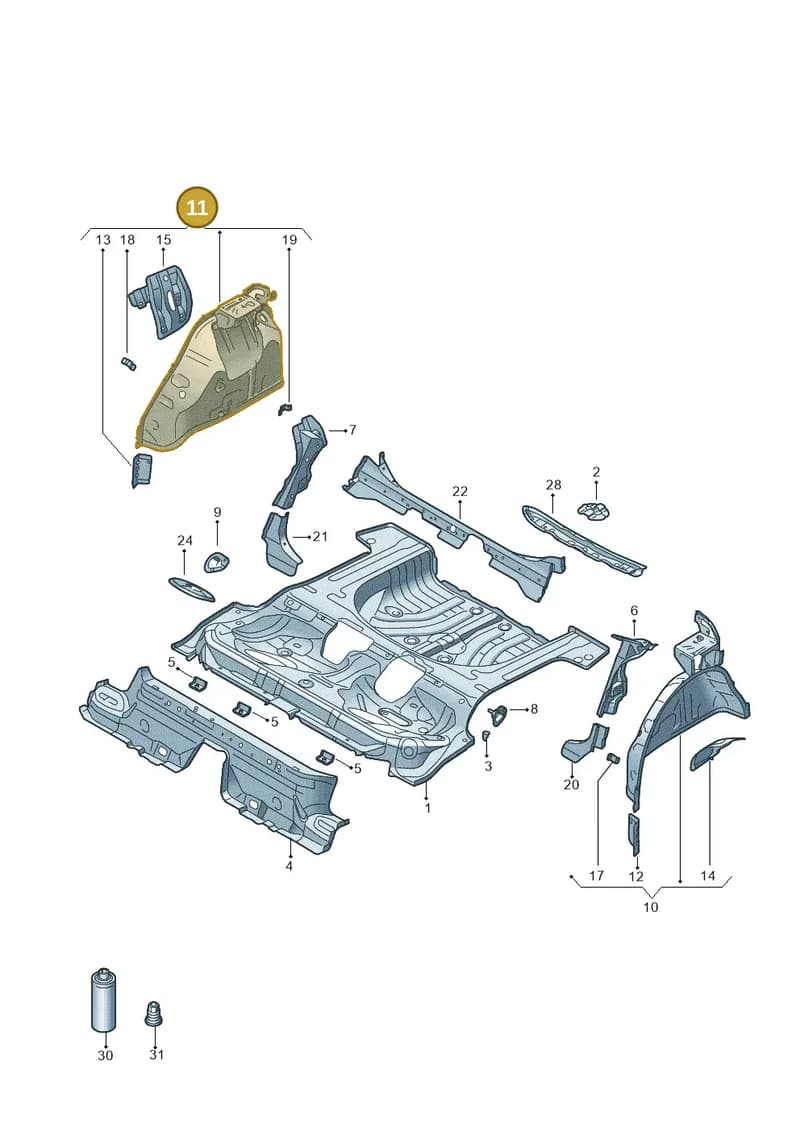 5Q0802952Q — Audi A3 Sportback (2019-2025) diagram 596803050, position 11