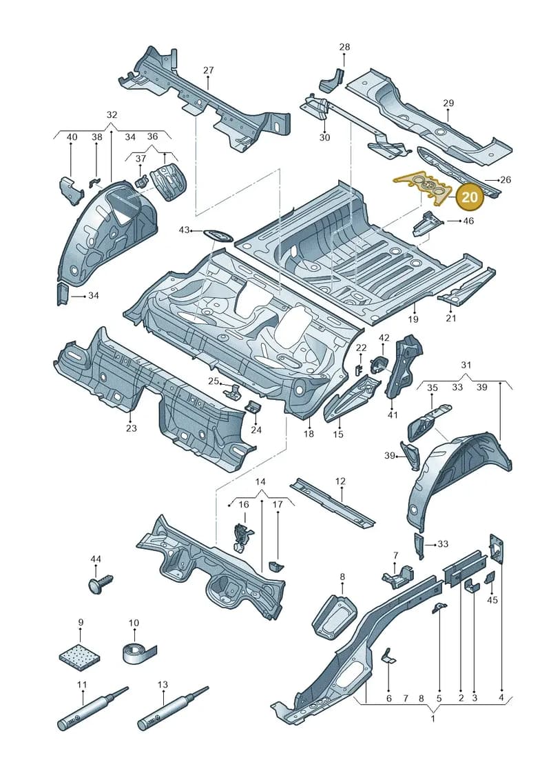 5Q0803274A — Audi A3 Sportback (2016-2020) diagram 745803160, position 20