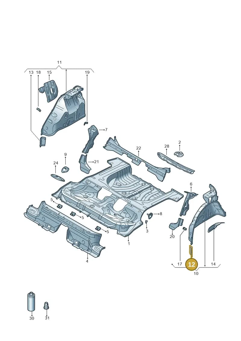 5Q0803274A — Audi A3 Sportback (2019-2025) diagram 596803050, position 12