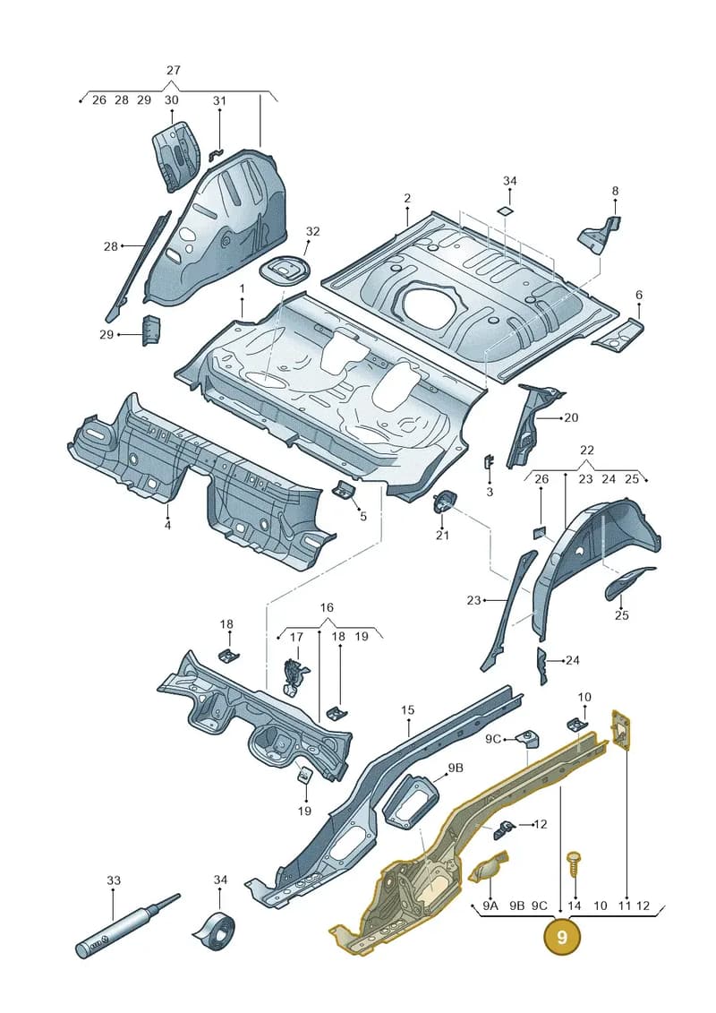5Q0803501T — Skoda Octavia (2012-2017) diagram 754803150, position 9