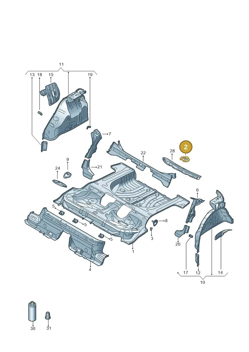 5Q0813116M — Audi A3 Sportback (2019-2025) diagram 596803050, position 2
