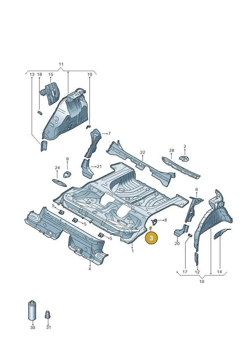 5Q0813116N — Audi A3 Sportback (2019-2025) diagram 596803050, position 3