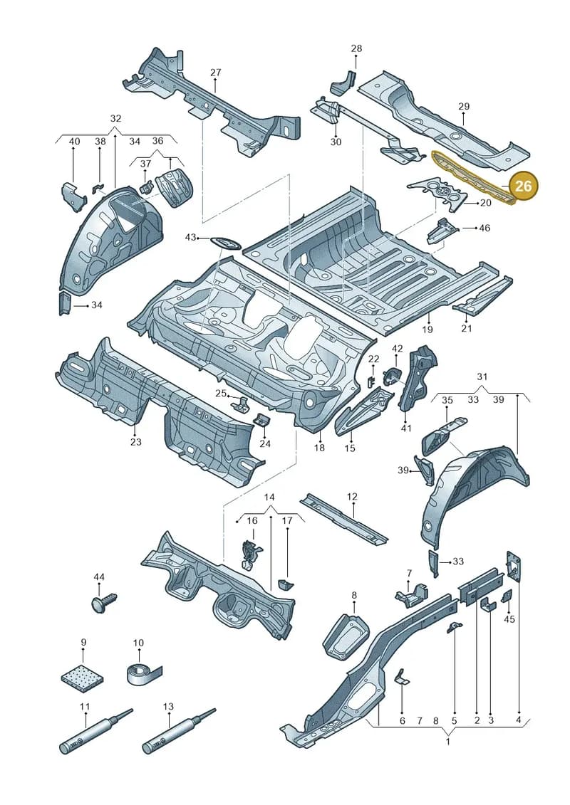 5Q0813528E — Audi A3 Sportback (2016-2020) diagram 745803160, position 26