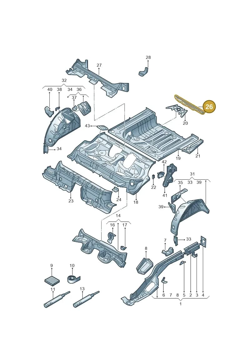 5Q0813528E — Audi A3 Limousine 2.0 (2017-2021) diagram 820803016, position 26