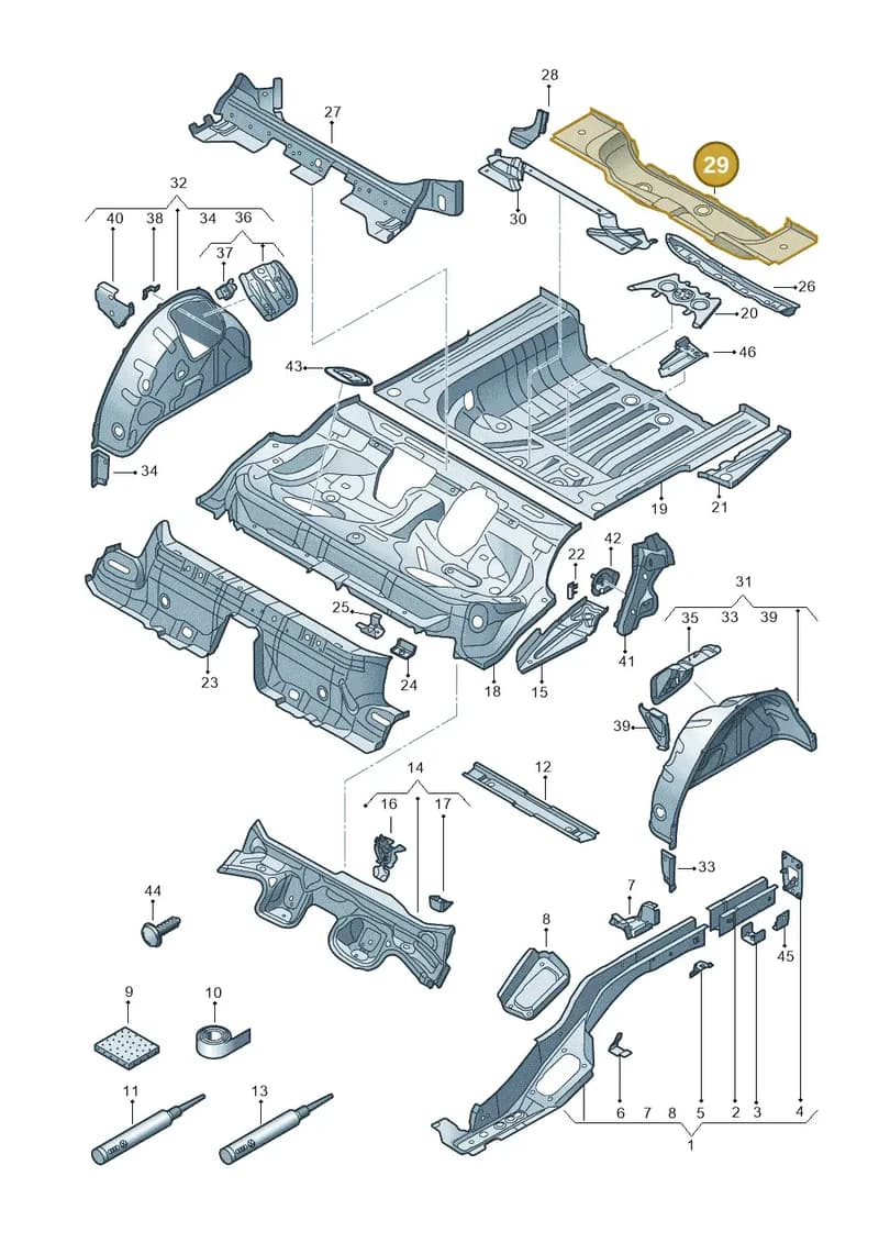 5Q0813617B — Audi A3 Sportback (2016-2020) diagram 745803160, position 29