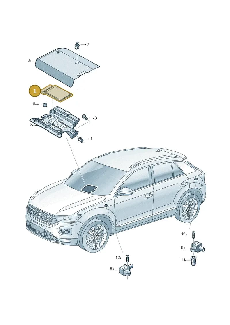 5Q0907376D — Volkswagen T-Roc (2017-2025) diagram 813907350, position 1