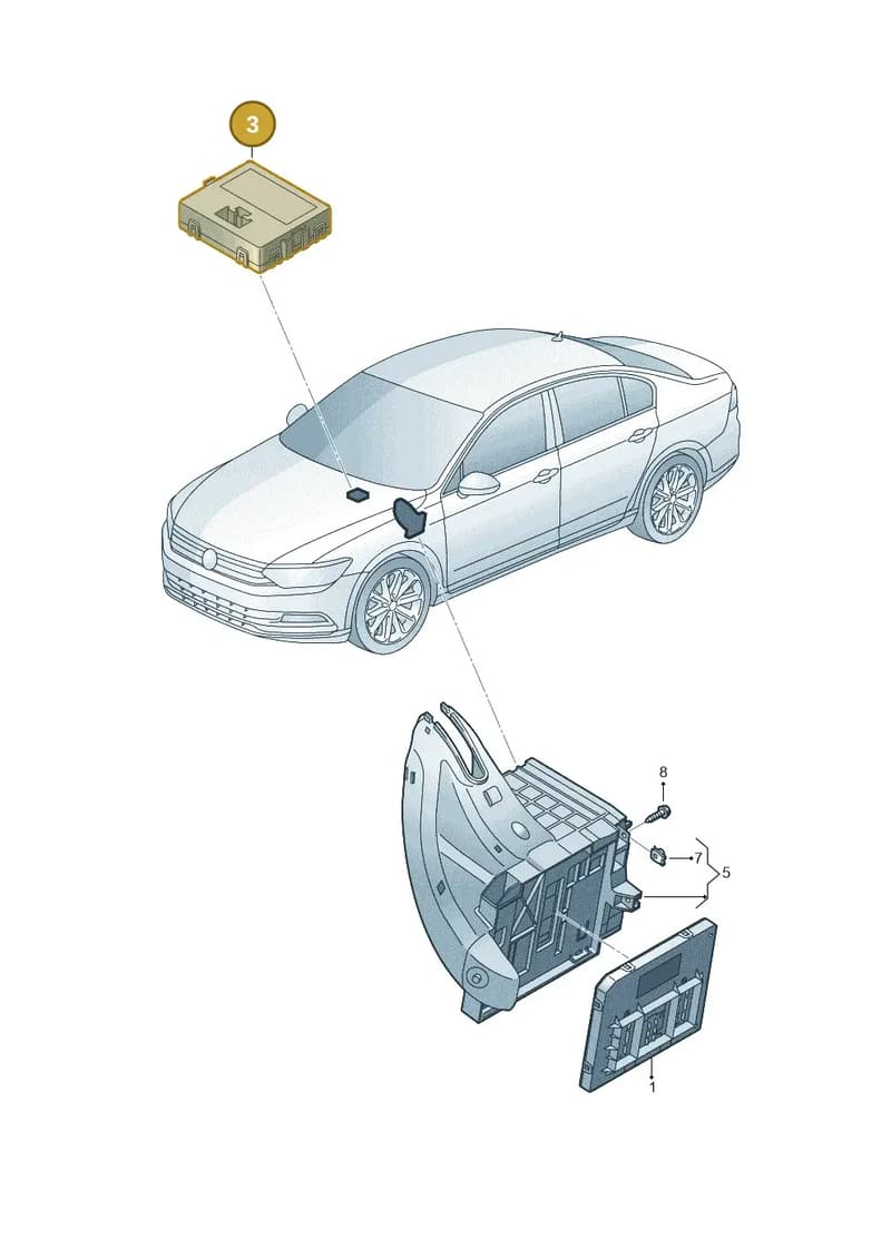 5Q0907530AF — Volkswagen Passat Saloon (2014-2024) diagram 793937500, position 3