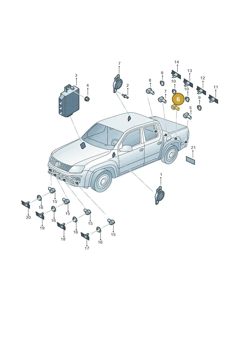 5Q0919275B9B9 — Volkswagen Amarok twin cab (2022-) diagram 2ha919001, position 6
