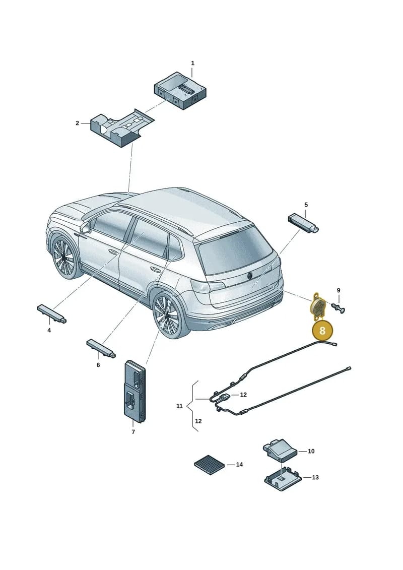 5Q0919279A — Volkswagen Taos 1.4 (2021-2023) diagram 2br909000, position 8