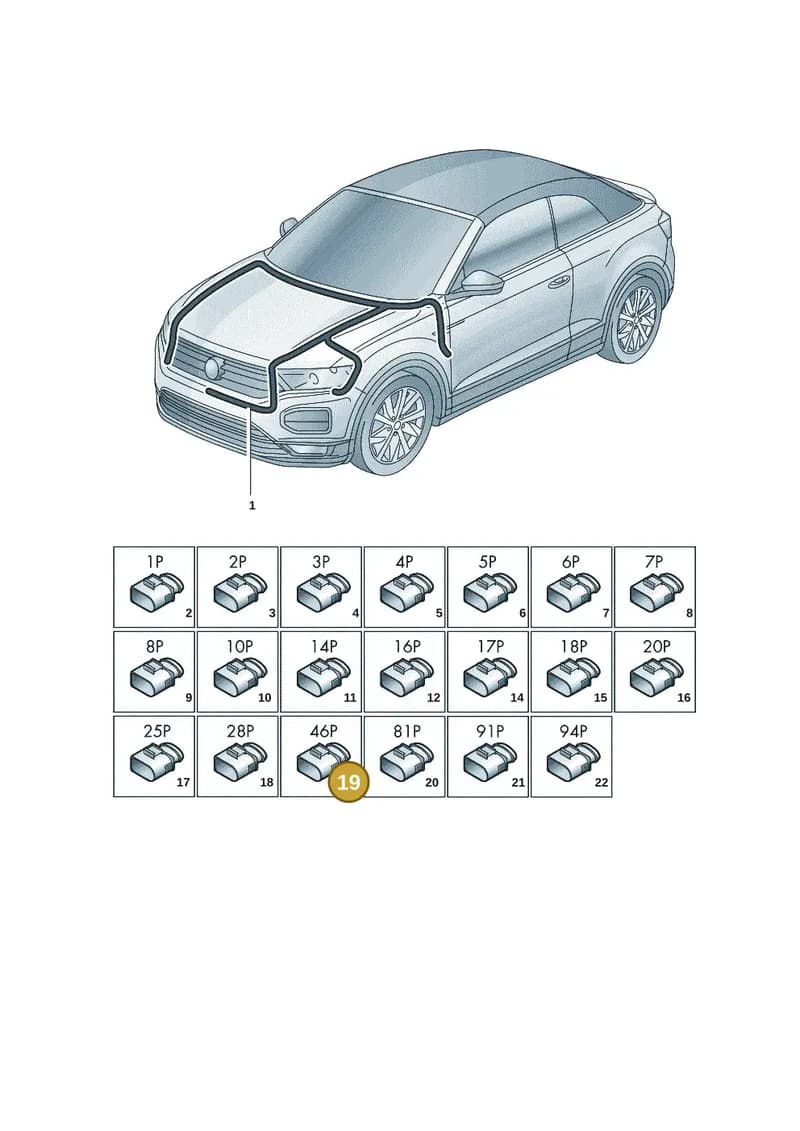 5Q0937702A — Volkswagen T-Roc Cabriolet (2019-2025) diagram 2gk971080, position 19