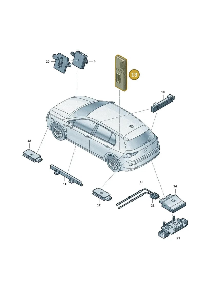 5Q0959107AB — Skoda Octavia (2019-2022) diagram 5h0909000, position 13