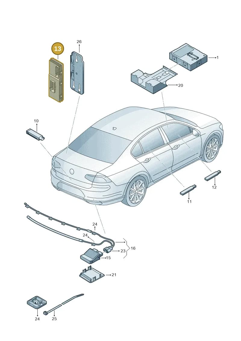 5Q0959107J — Volkswagen Magotan 2.0 (2016-) diagram 793909000, position 13