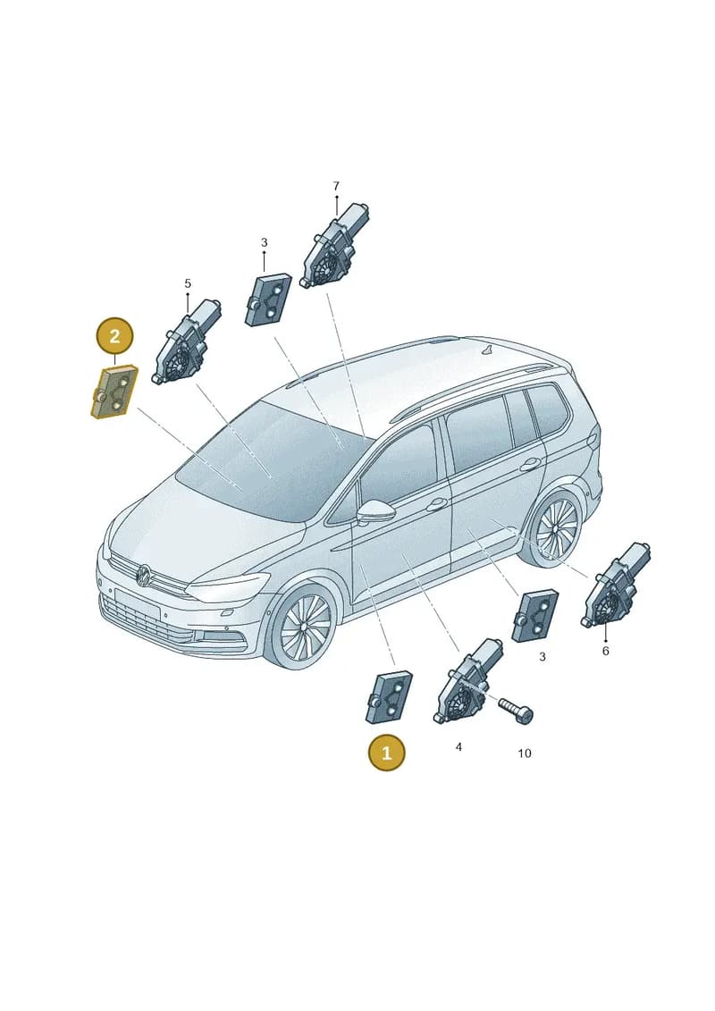 5Q0959592M — Volkswagen Touran (2015-2025) diagram 869959100, position 1+2