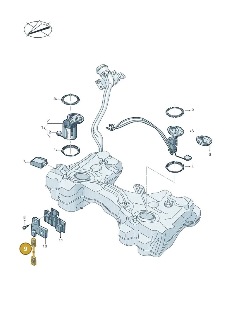 5Q0971106D — Volkswagen POLO HATCH         "ZA"06> (2005-) diagram 827919350, position 9