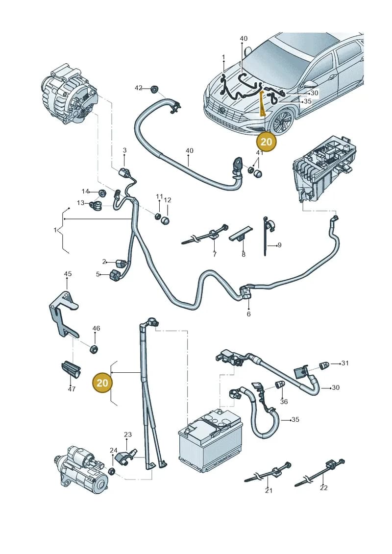 5Q0971228AL — Volkswagen Jetta 1.4 (2017-2024) diagram 431971010, position 20