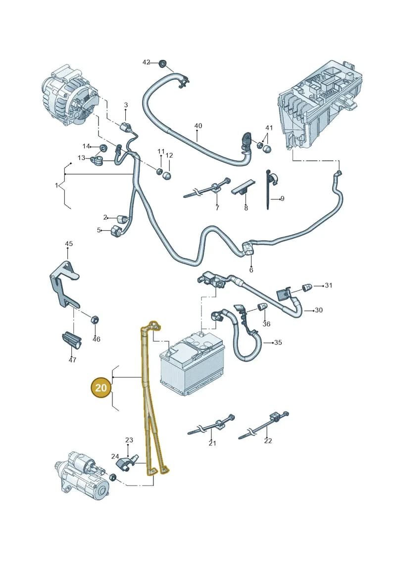 5Q0971228AL — Volkswagen Taos 1.4 (2021-2023) diagram 833971010, position 20