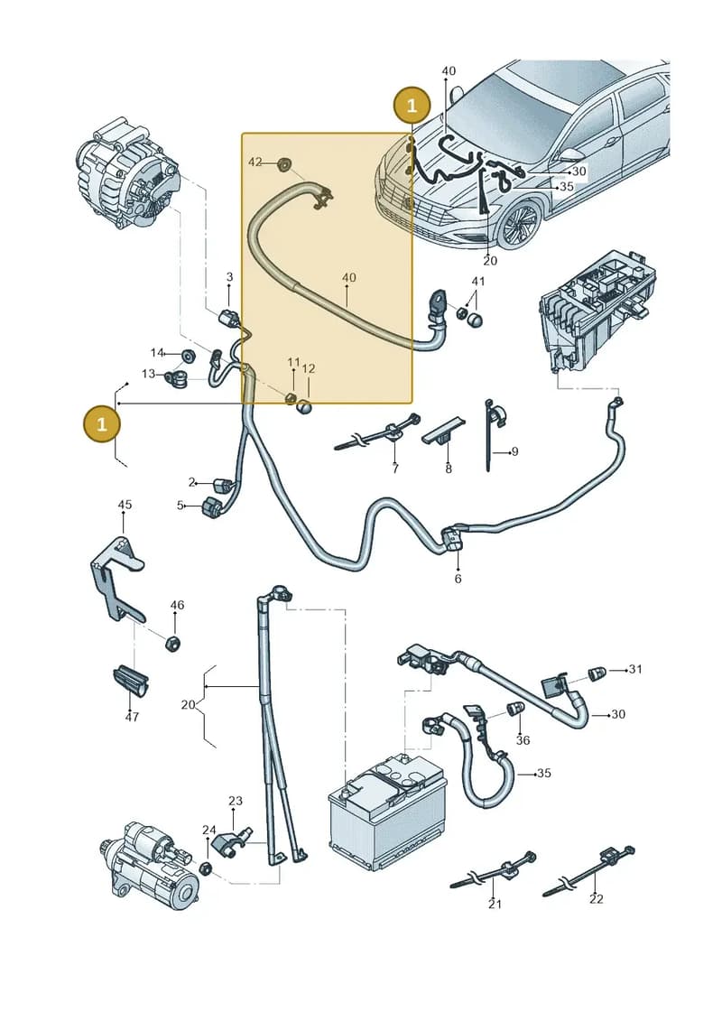 5Q0971230PN — Volkswagen Jetta 1.4 (2017-2024) diagram 431971010, position 1