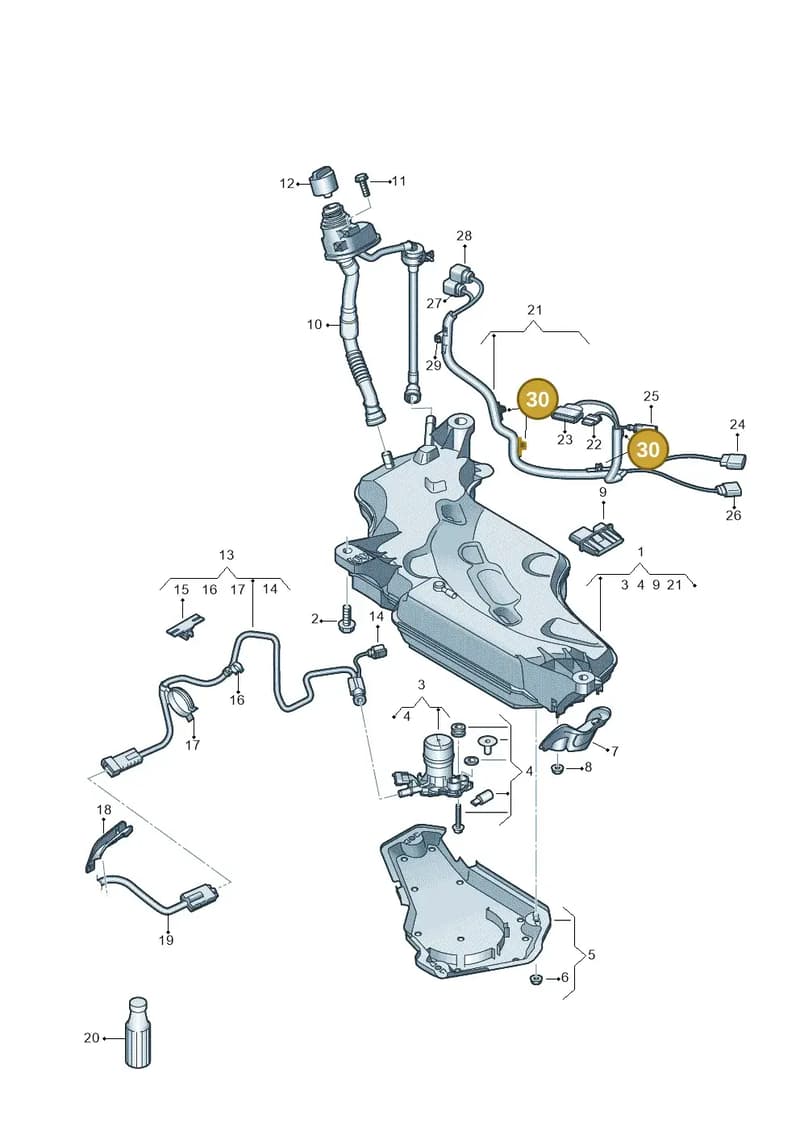 5Q0971403 — Audi A3 Sportback (2016-2020) diagram 890201041, position 30