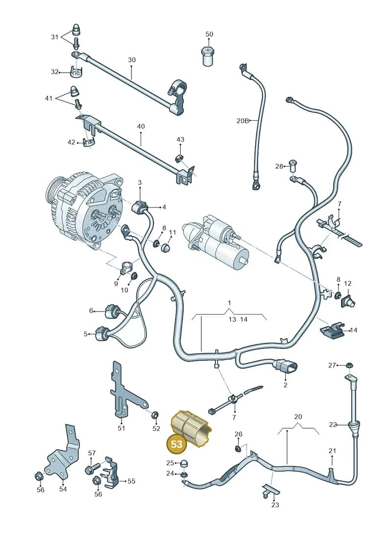 5Q0971615C — Audi A1 Sportback (2014-2018) diagram 792972000, position 53