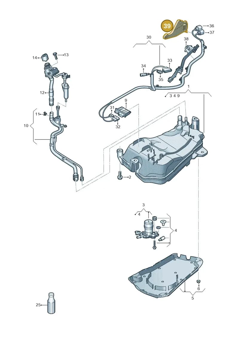 5Q0971846 — Audi A3 Sportback (2019-2025) diagram 596201400, position 39