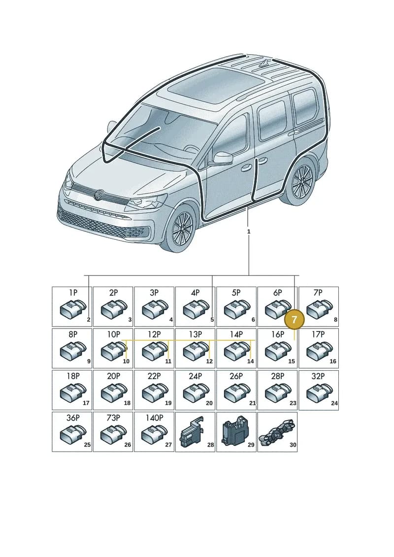 5Q0972706 — Volkswagen Caddy Maxi (2020-2025) diagram 2ka971090, position 7