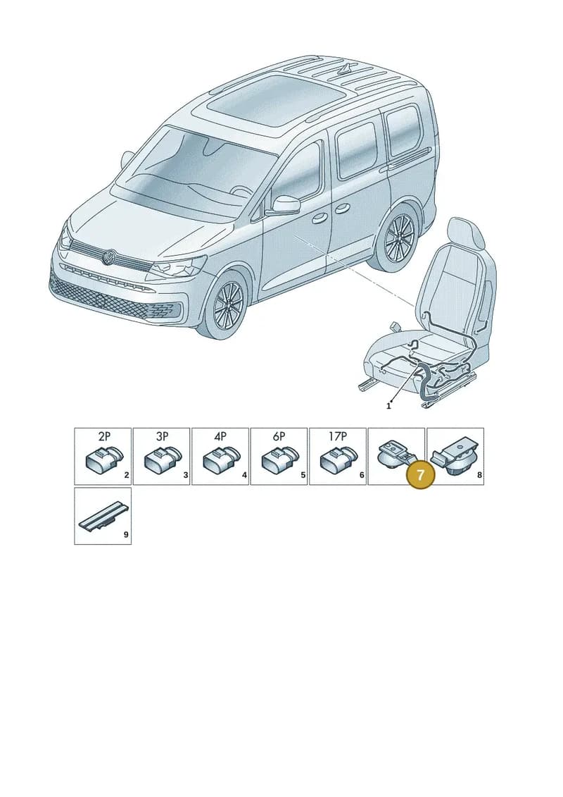 5Q0972706 — Volkswagen Caddy Maxi (2020-2025) diagram 2ka972027, position 7