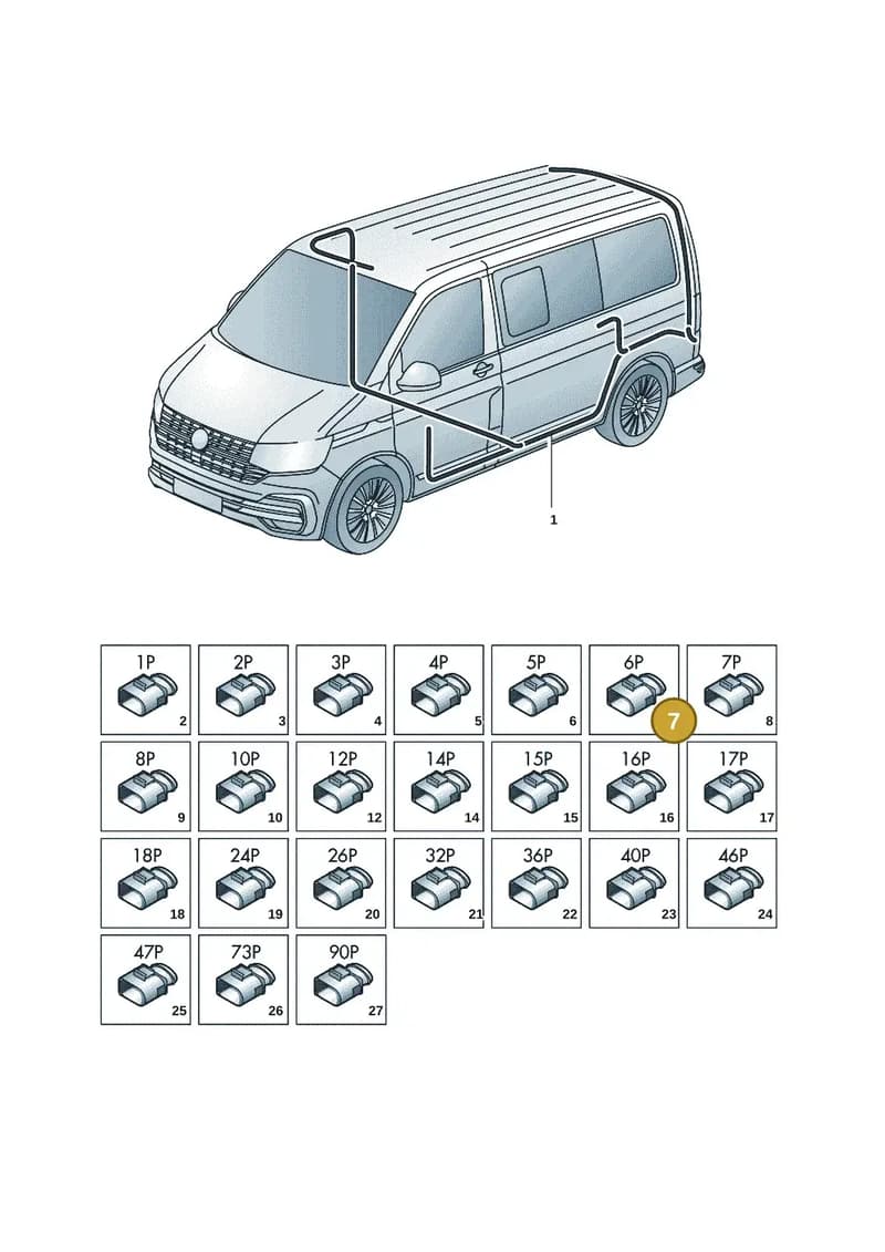 5Q0972706 — Volkswagen Transporter Multivan (2019-2024) diagram 7em971080, position 7