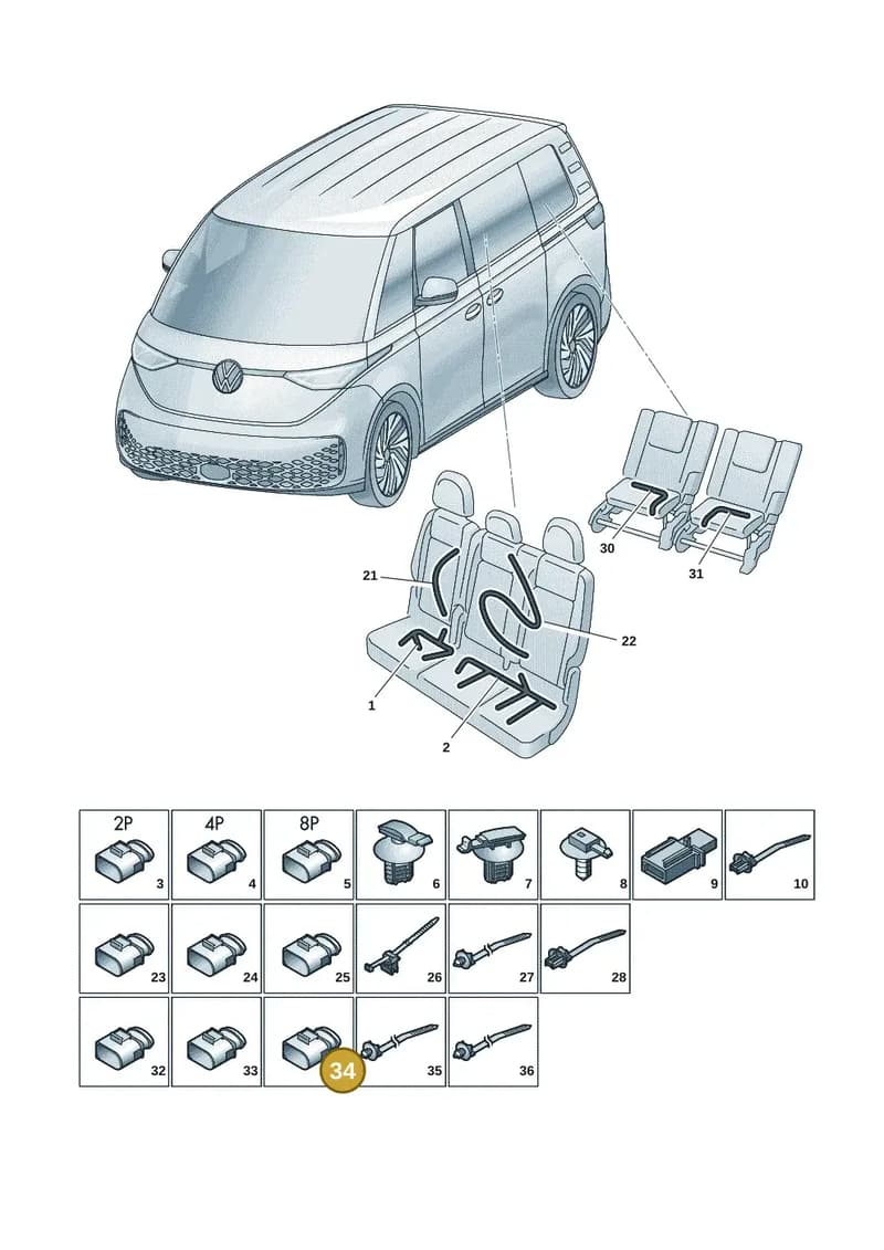 5Q0972706 — Volkswagen ID. Buzz (2022-2025) diagram 15a972270, position 34