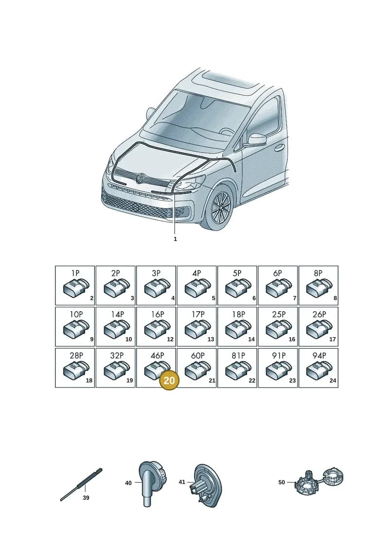 5Q0973374 — Volkswagen Caddy Maxi (2020-2025) diagram 2ka971080, position 20